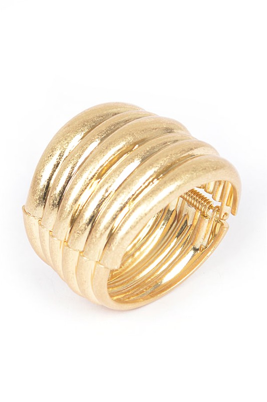 Textured Iconic Casting Spring Hinge Bangle