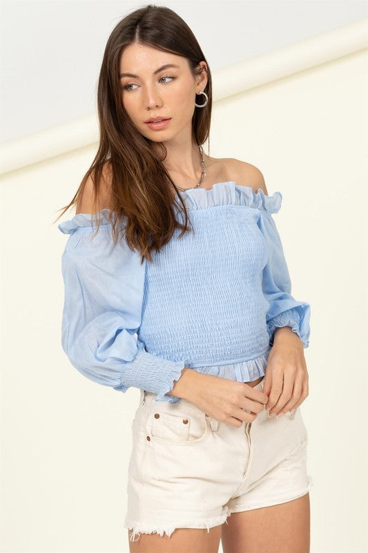 Sarai Smocked Off-the-Shoulder Top