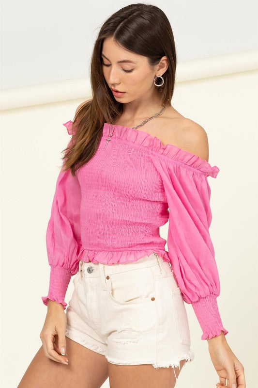 Sarai Smocked Off-the-Shoulder Top