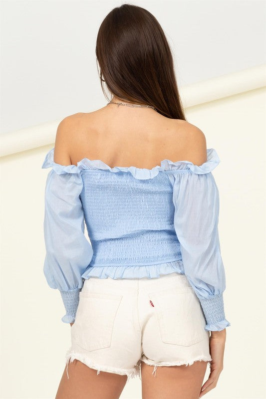 Sarai Smocked Off-the-Shoulder Top