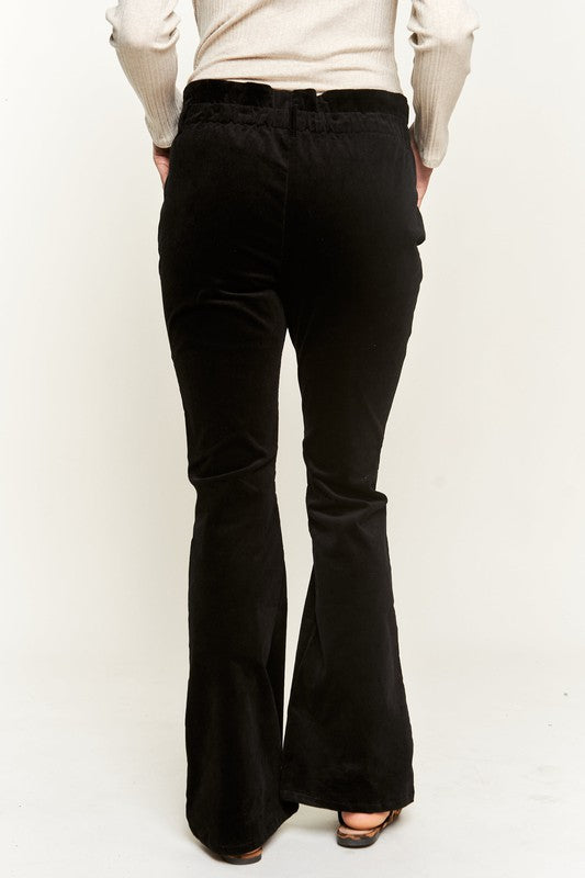 Kiely Black Corduroy Flare Pants