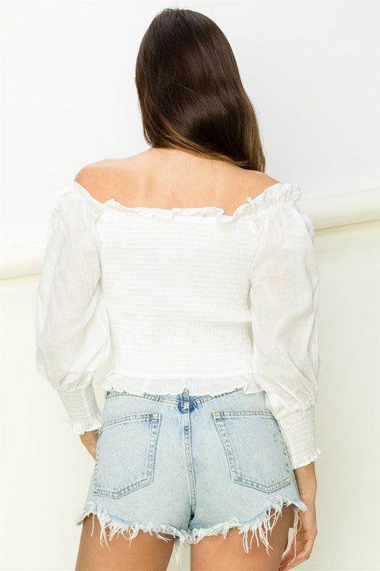 Sarai Smocked Off-the-Shoulder Top