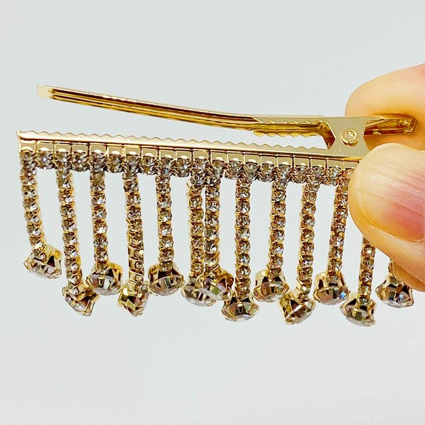 Sparkling Cascade Rhinestone Hair Clip