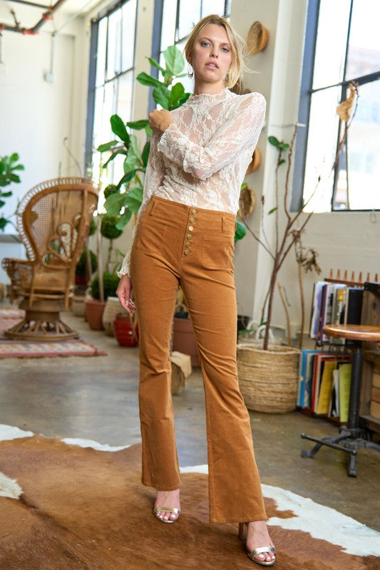 Kiely Corduroy Flare Pants Plus