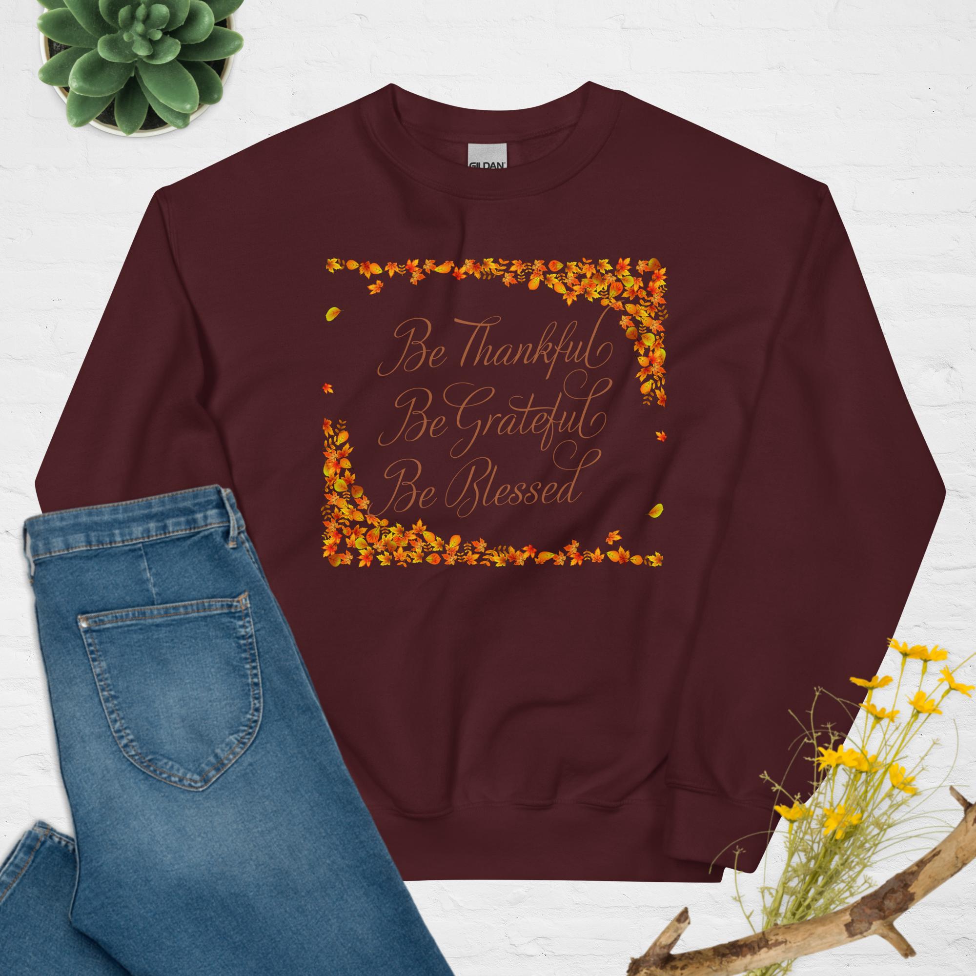 Be Thankful Fall Graphic Sweatshirt