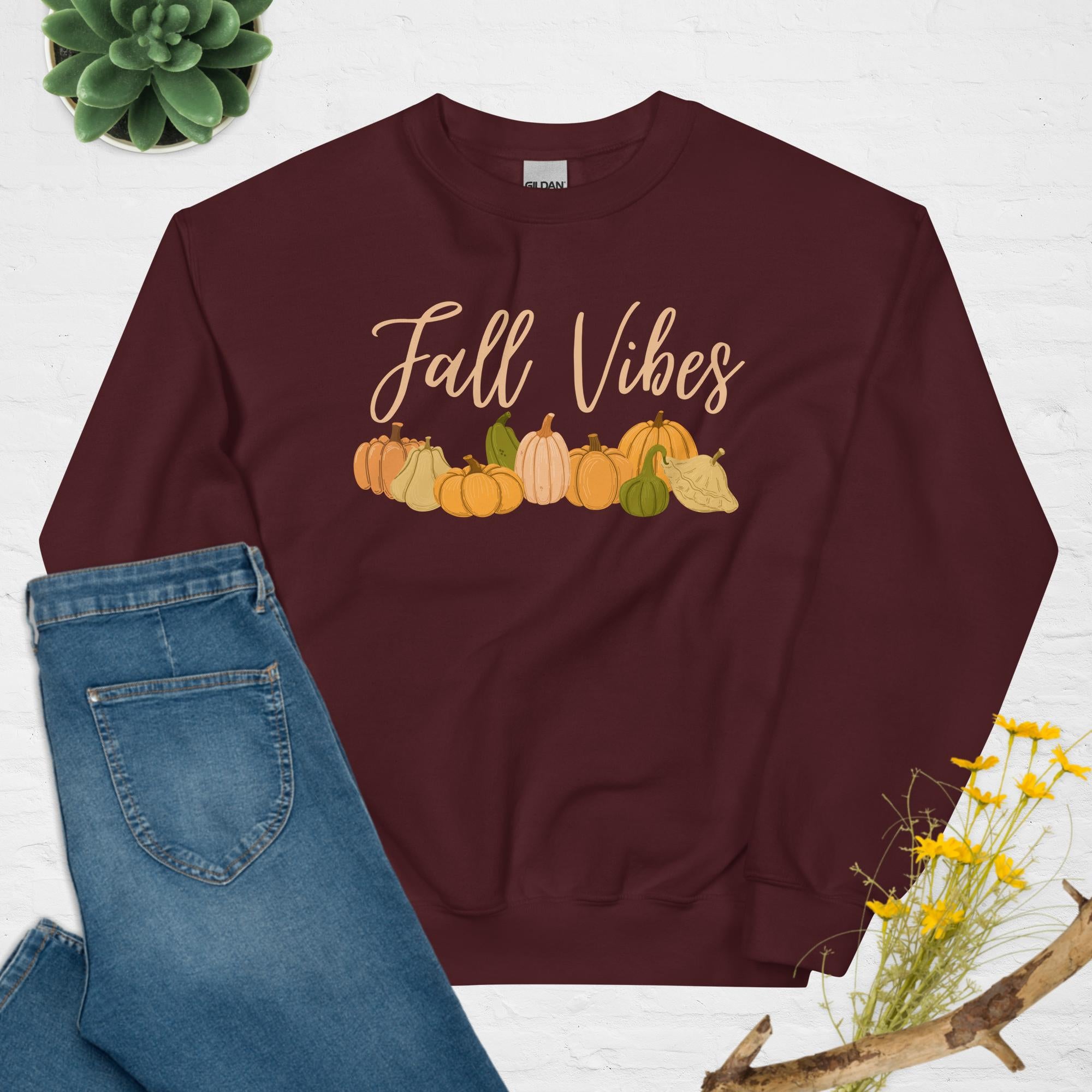 Pumpkin Patch Fall Vibes Tan Unisex Graphic Sweatshirt