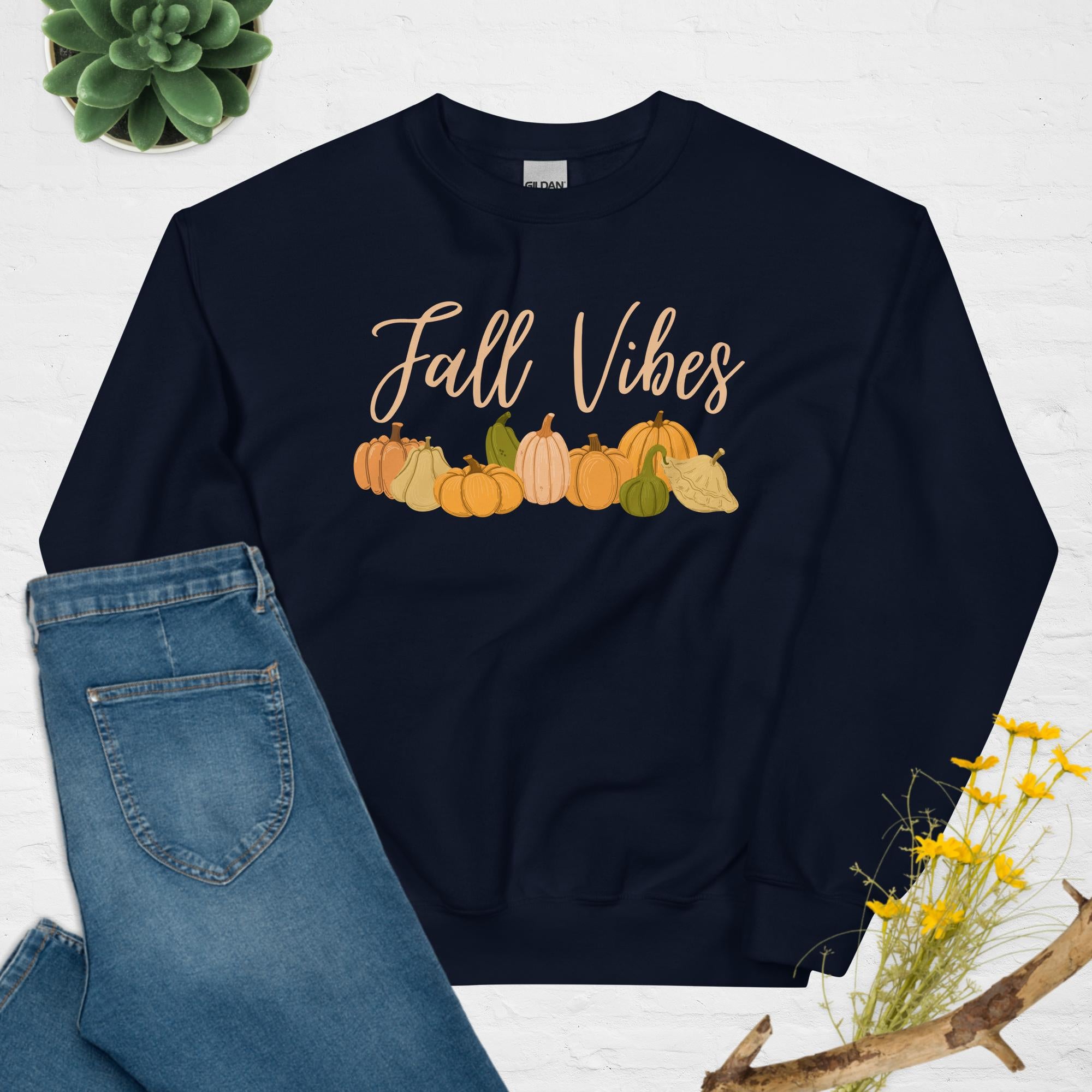 Pumpkin Patch Fall Vibes Tan Unisex Graphic Sweatshirt